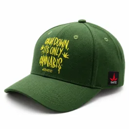 THTC - Calm Down Embroidered Organic Hemp Cap Green