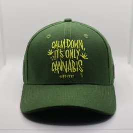 THTC - Calm Down Embroidered Organic Hemp Cap Green