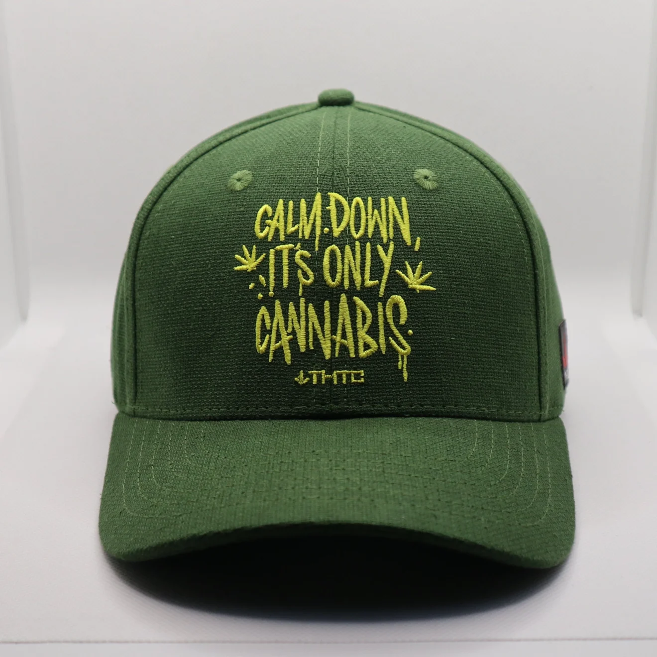 THTC - Calm Down Embroidered Organic Hemp Cap Green
