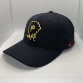 THTC - Gold Lion Embroidered Organic Hemp Cap Black