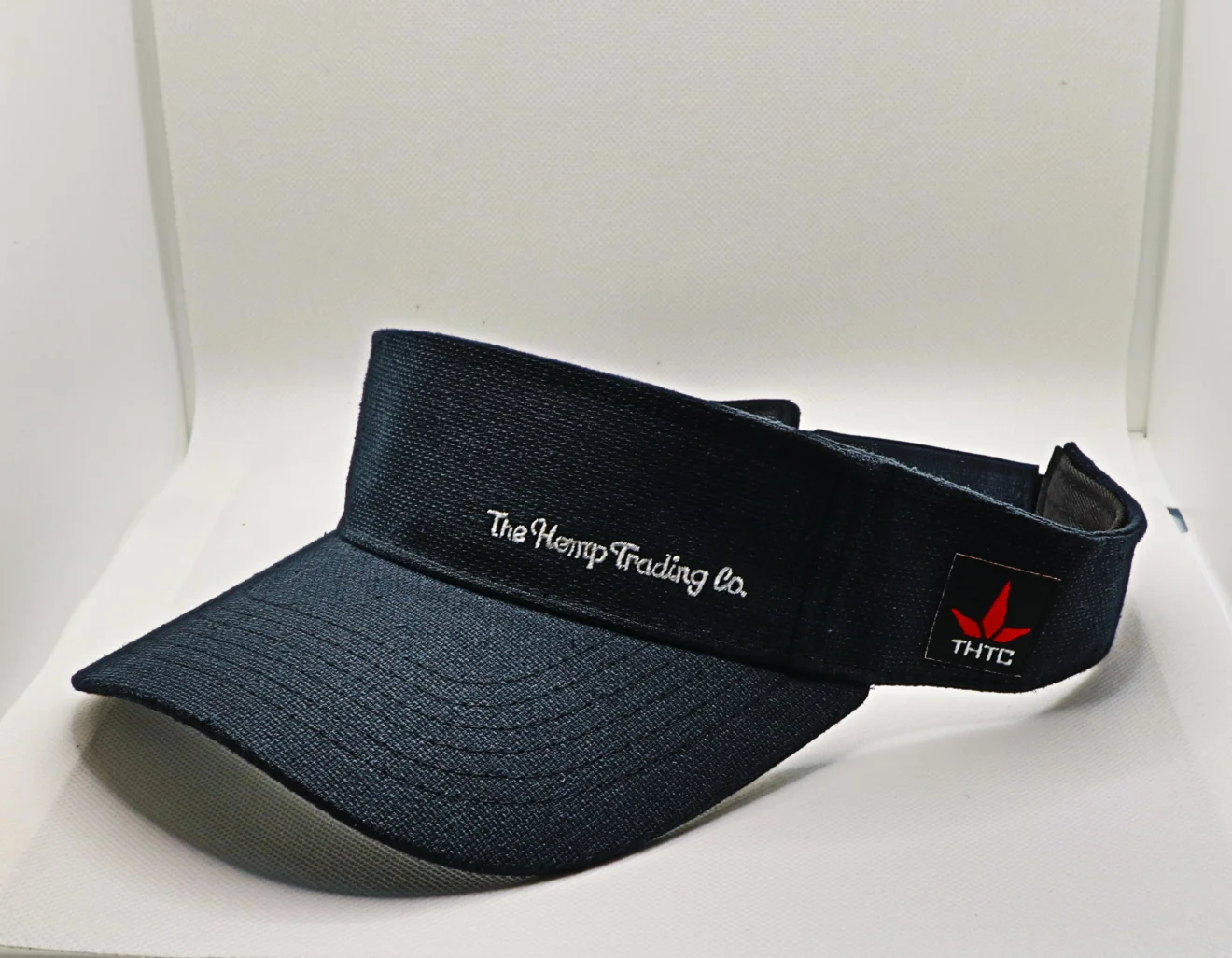 THTC - The Hemp Trading Co Embroidered Organic Hemp Visor Black - Image 5