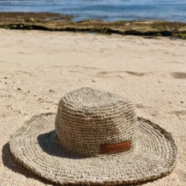 Spicysols - Crochet Wide Brim Hemp Hat Beige